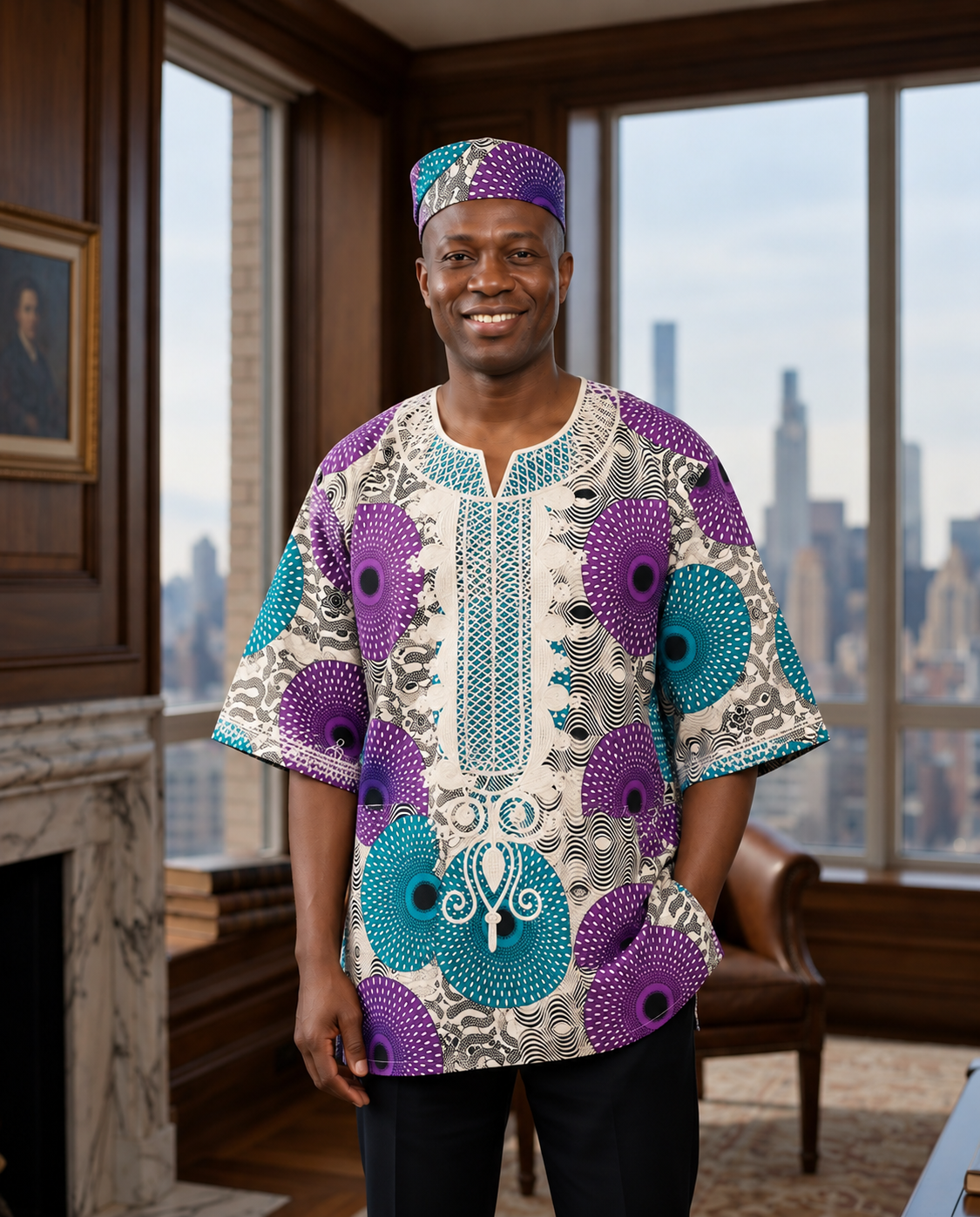 Teal Violet Dashiki