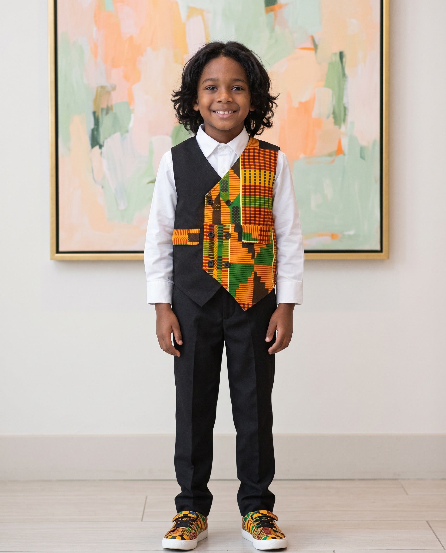 Kente Print Vest